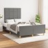 Estructura de cama sin colchón tela gris oscuro 120x190