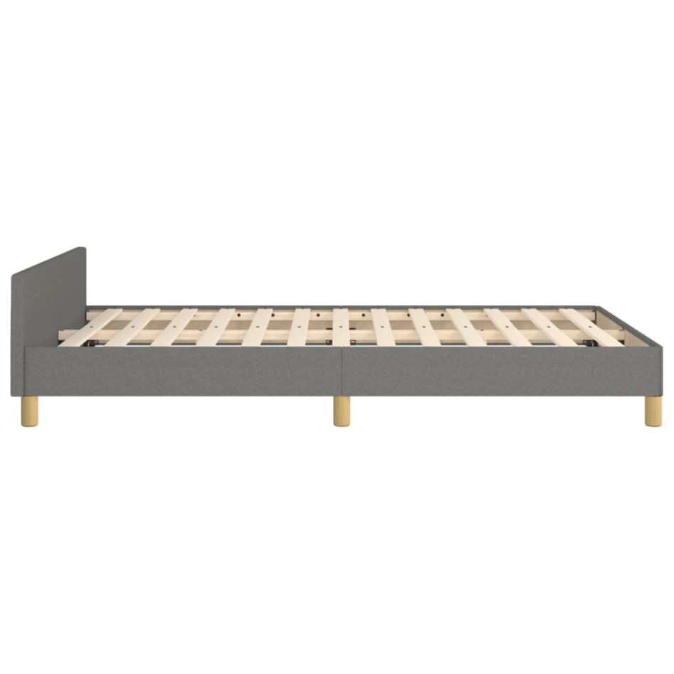 Estructura de cama sin colchón tela gris oscuro 120x190