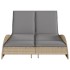 Tumbona con cojines ratán sintético beige 114x205x73