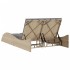 Tumbona con cojines ratán sintético beige 114x205x73
