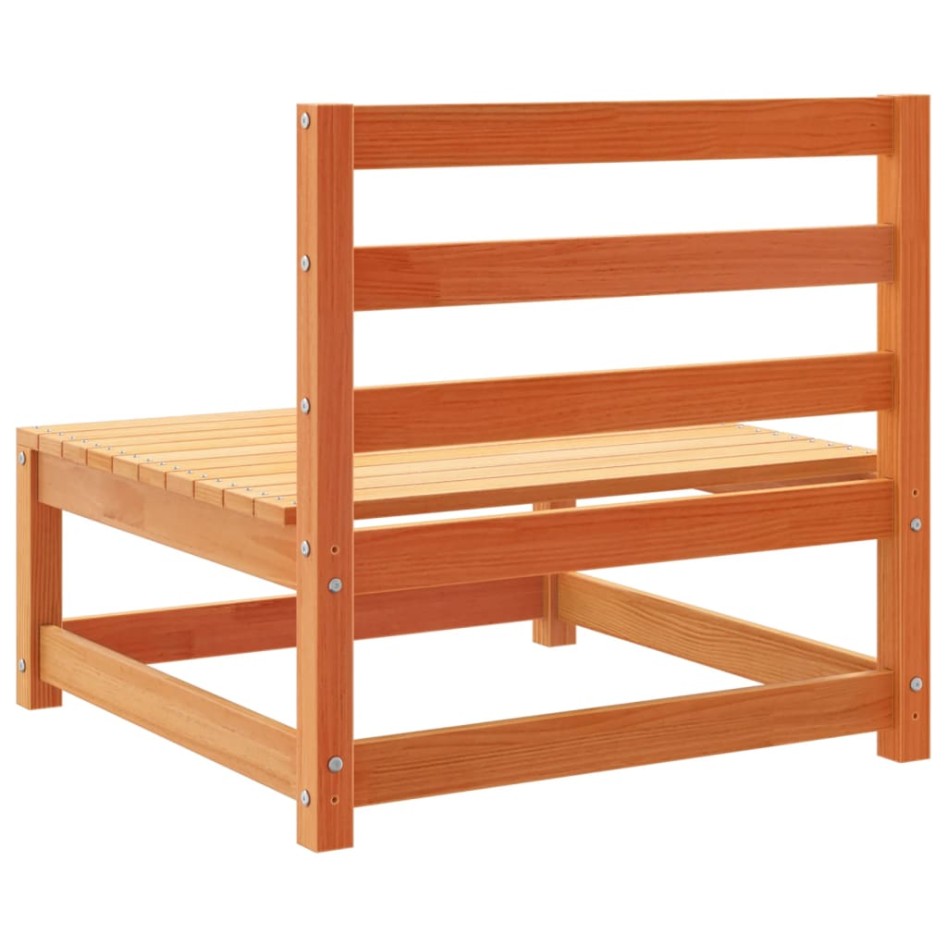 Juego de sofás de jardín 6 pzas madera maciza pino marrón