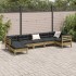 Set de sofás jardín 7 pzas con cojines madera pino