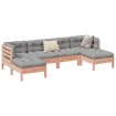 Set de sofás jardín 6 pzas con cojines madera abeto Douglas
