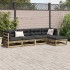 Set de sofás jardín 5 pzas con cojines madera pino
