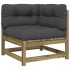 Set de sofás jardín 5 pzas con cojines madera pino