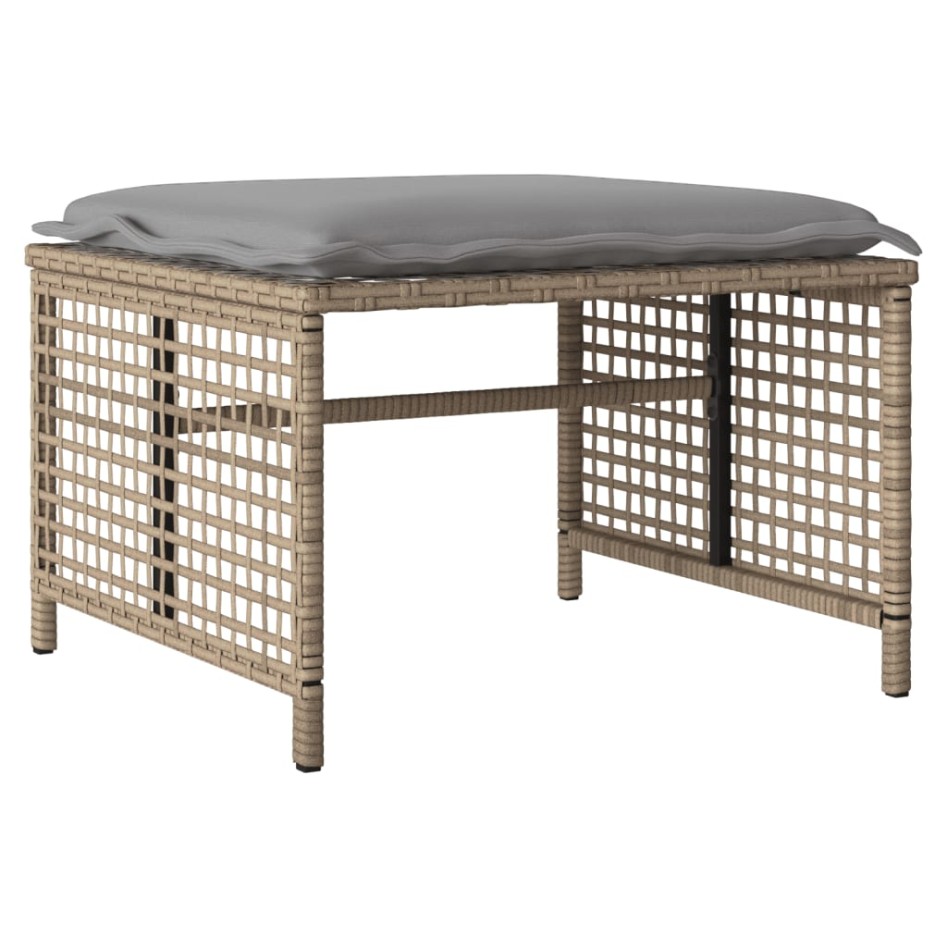 Set sofás jardín 4 pzas y cojines ratán sintético vidrio