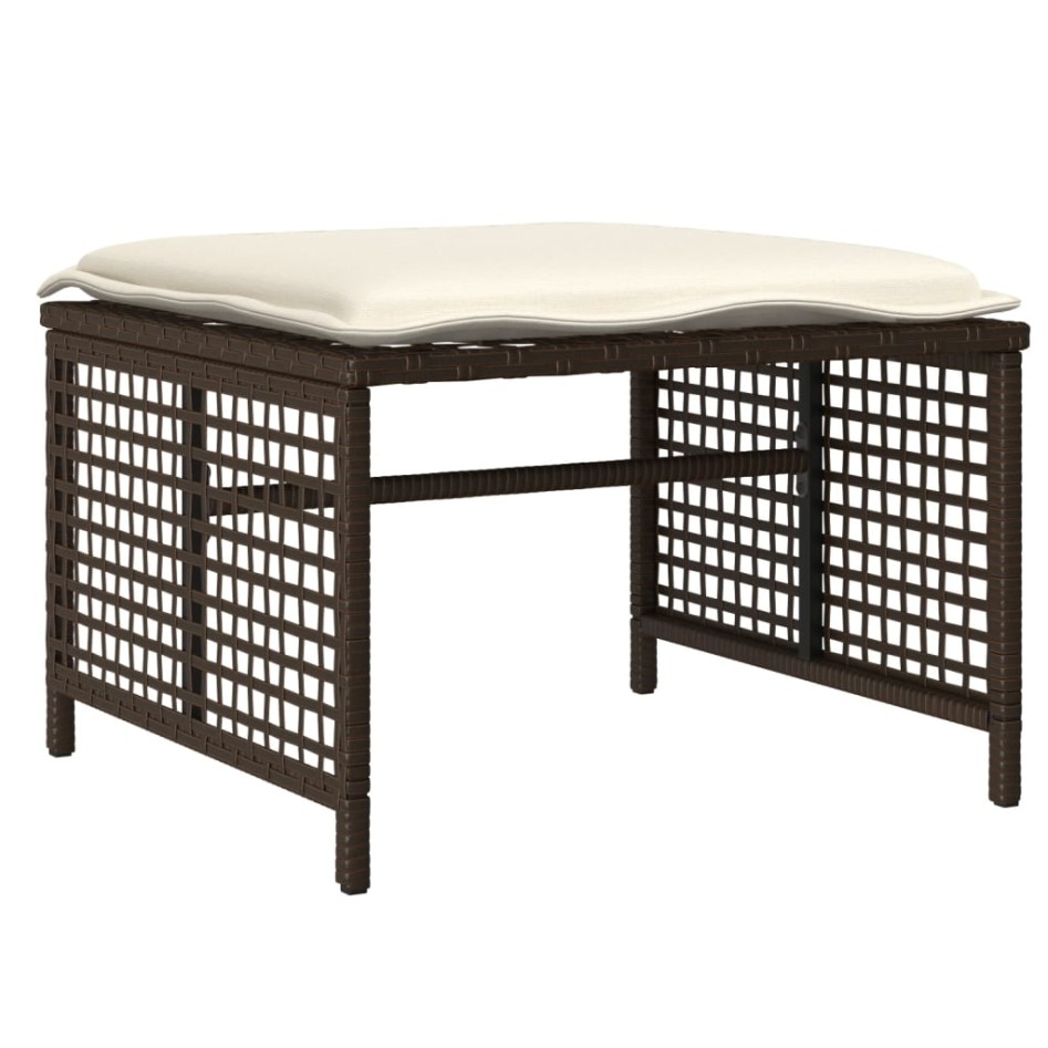 Set sofás jardín 4 pzas y cojines ratán sintético vidrio