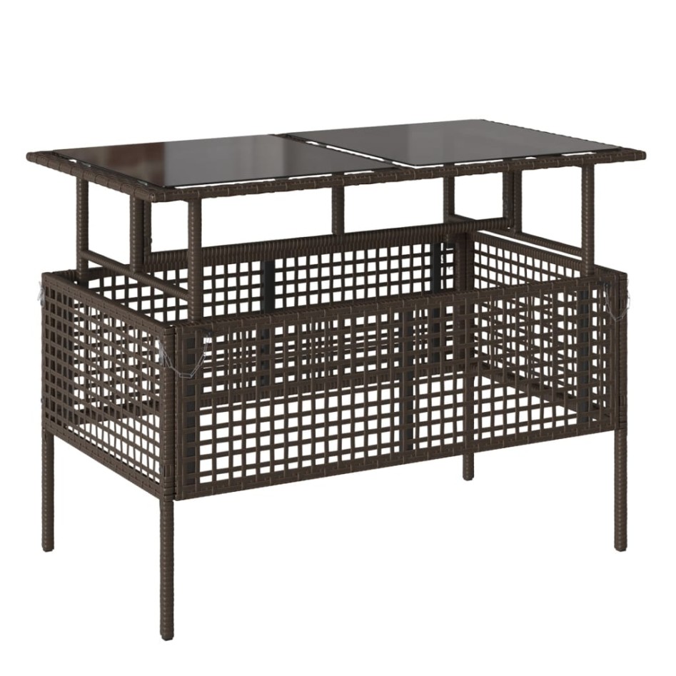 Set sofás jardín 4 pzas y cojines ratán sintético vidrio