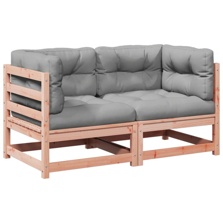 Set de sofás jardín 2 pzas con cojines madera abeto