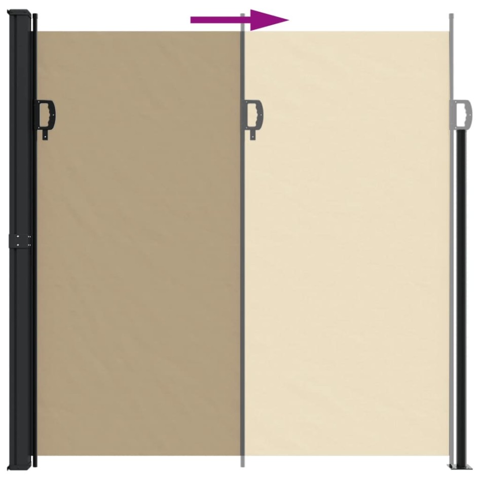 Toldo lateral retráctil beige 200x500
