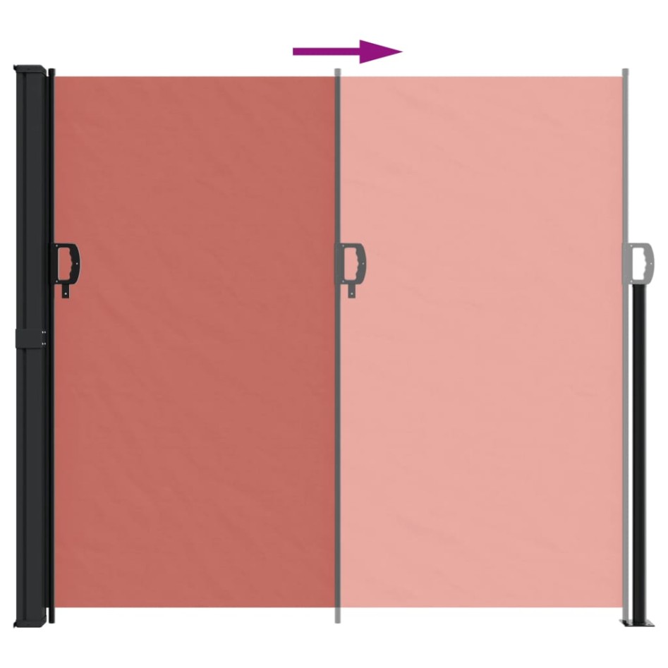 Toldo lateral retráctil terracota 180x600