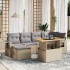 Set sofás de jardín 7 piezas y cojines ratán sintético