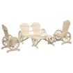 Juego de muebles de jardín 4 piezas madera maciza de abeto