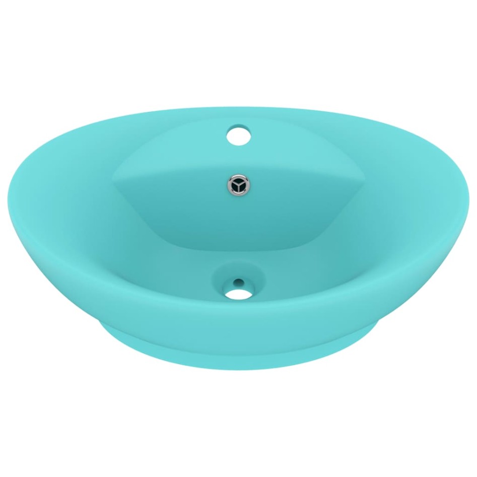 Lavabo lujoso con rebosadero cerámica verde claro