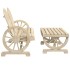 Juego de muebles de jardín 4 piezas madera maciza de