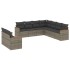 Set de muebles de jardín 9 pzas y cojines ratán sintético