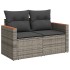 Set de muebles de jardín 9 pzas y cojines ratán sintético