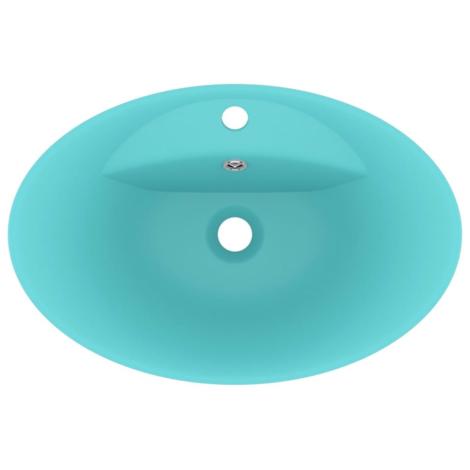 Lavabo lujoso con rebosadero cerámica verde claro