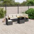 Set de comedor de jardín 7 pzas y cojines ratán sintético