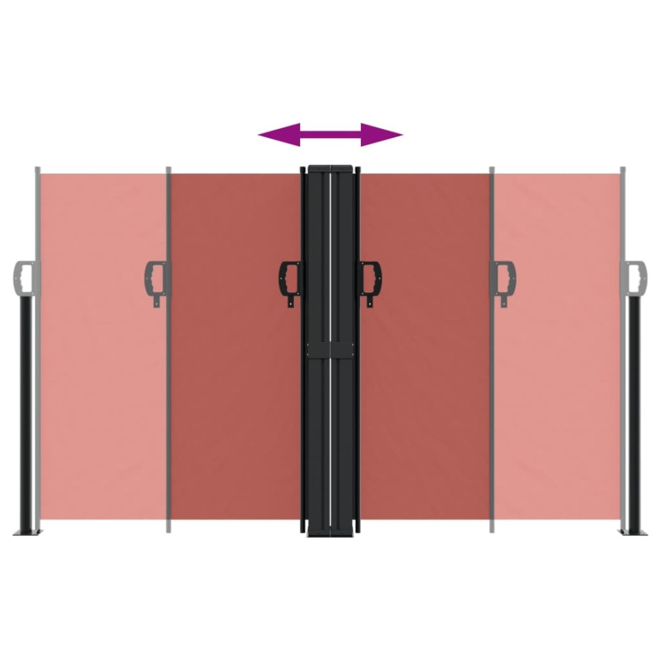 Toldo lateral retráctil terracota 140x600