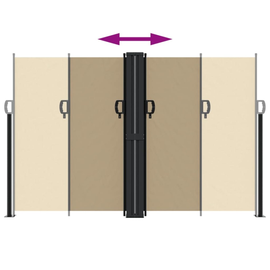 Toldo lateral retráctil beige 160x600