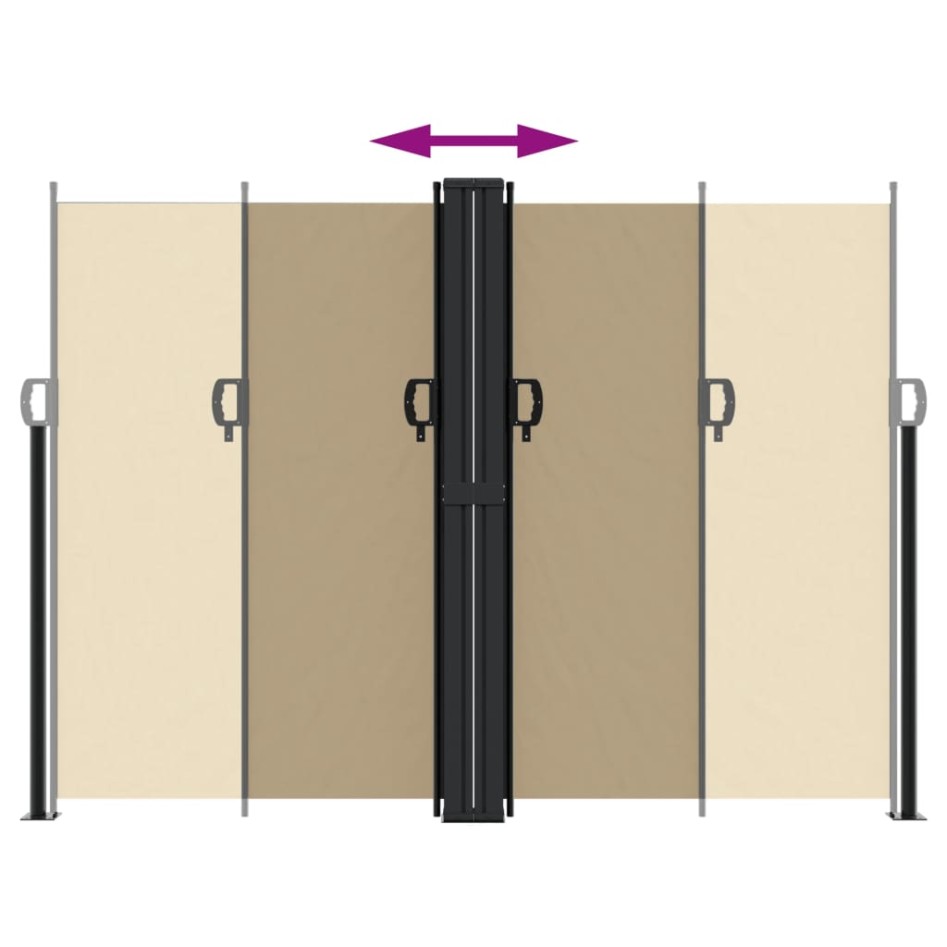 Toldo lateral retráctil beige 180x600