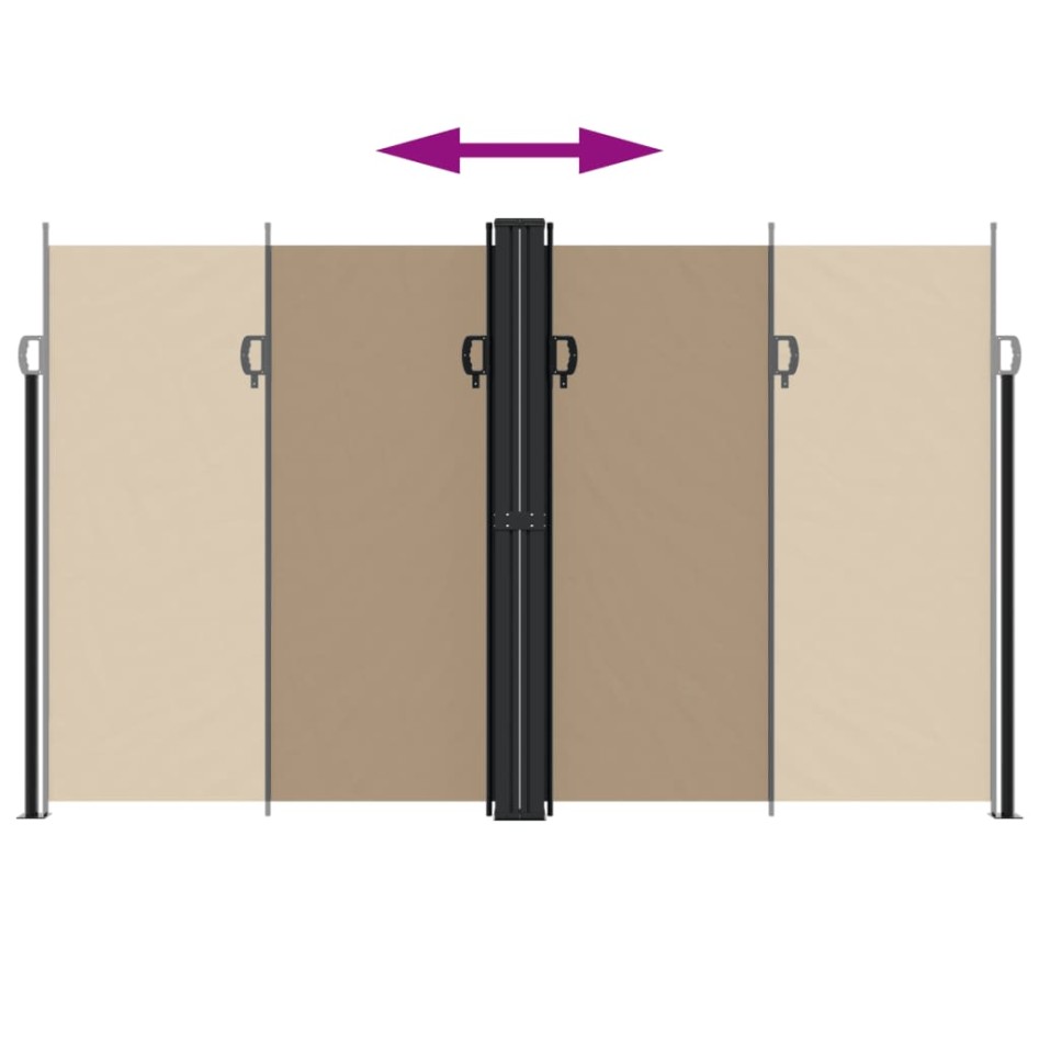 Toldo lateral retráctil gris taupe 200x600