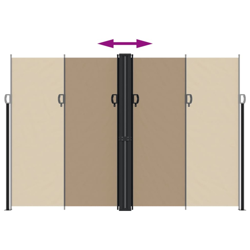 Toldo lateral retráctil gris taupe 220x600