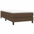 Estructura de cama sin colchón tela marrón oscuro 80x200