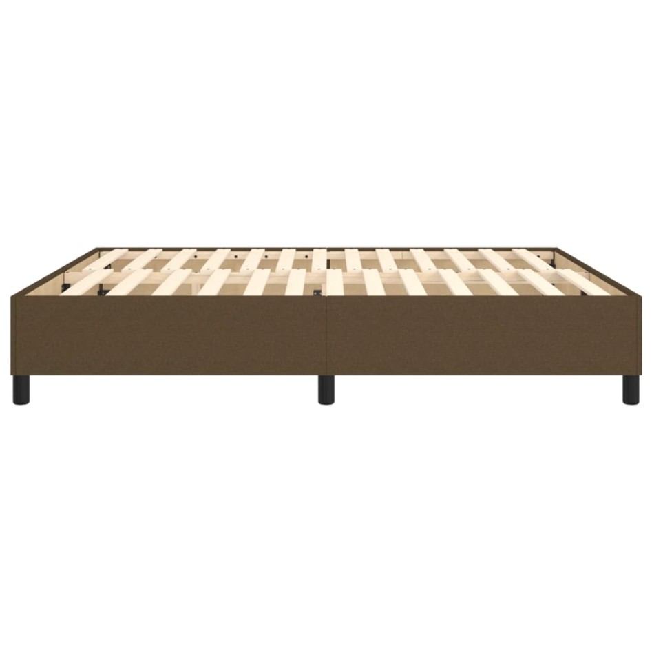 Cama sin colchón de tela marrón oscuro 160x200
