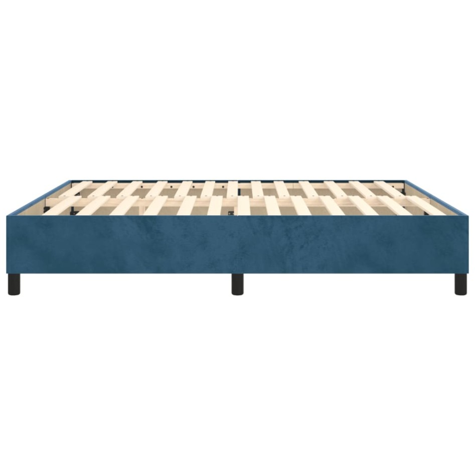 Estructura de cama sin colchón terciopelo azul oscuro