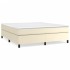 Estructura de cama sin colchón cuero sintético crema 180x200
