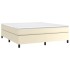 Estructura de cama sin colchón cuero sintético crema 180x200