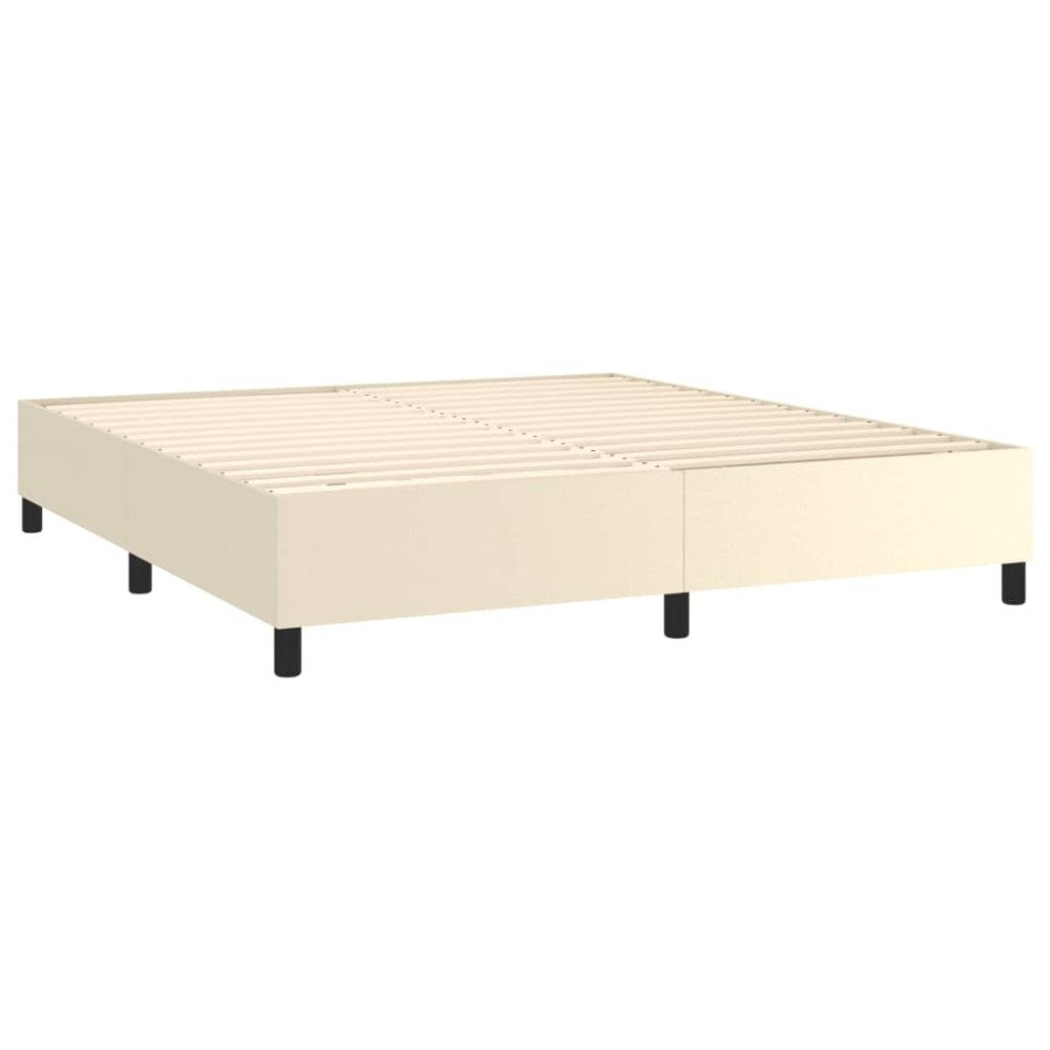 Estructura de cama sin colchón cuero sintético crema 180x200