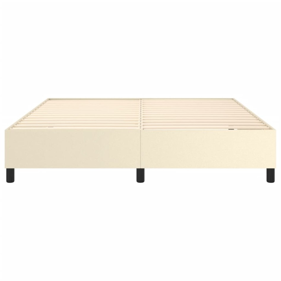Estructura de cama sin colchón cuero sintético crema 180x200