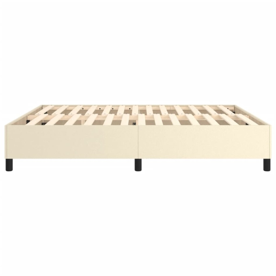 Estructura de cama sin colchón cuero sintético crema 180x200