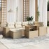 Set sofás de jardín 7 piezas y cojines ratán sintético