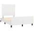 Estructura de cama sin colchón cuero sintético blanco