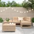 Juego de muebles de jardín 5 pzas y cojines madera maciza