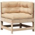 Juego de muebles de jardín 5 pzas y cojines madera maciza