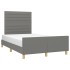 Estructura de cama sin colchón tela gris oscuro 120x190