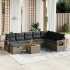 Set de muebles de jardín 9 pzas y cojines ratán sintético