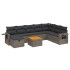 Set de muebles de jardín 9 pzas y cojines ratán sintético