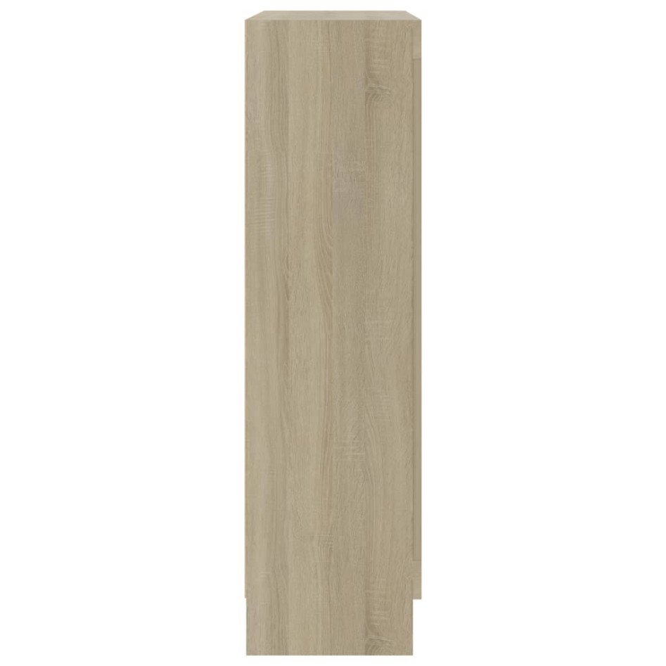 Vitrina de madera contrachapada color roble 82,5x30,5x115