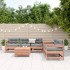 Juego de muebles jardín 6 pzas y cojines madera abeto