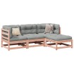 Set de sofás jardín 4 pzas con cojines madera abeto Douglas