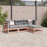 Set de sofás jardín 4 pzas con cojines madera abeto
