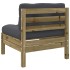 Set de sofás jardín 5 pzas con cojines madera pino