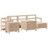 Juego de sofás de jardín 7 piezas madera maciza de