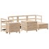 Juego de sofás de jardín 7 piezas madera maciza de
